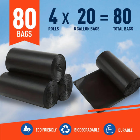 5 80 Firebelly Outfitters Portable Toilet Bags for Gallon Bucket - Biodegradable Camping Poop Bags - Leak-Proof