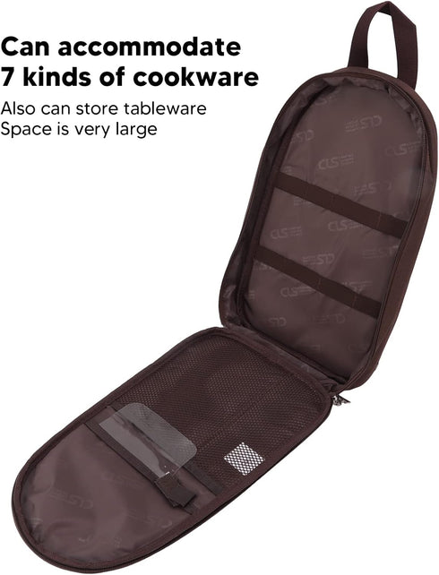 TOPINCN Cooking Utensils, Pouch Polyester Fabric Camping Cookware Travel Storage Bag, Outdoor Large Space Cookware Kit