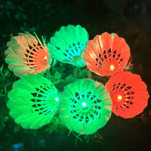 Inngree LED Badminton Birdies, LED Colourful Shuttlecock Dark Night Goose Feather Glow Birdies Lighting Outdoor Indoor