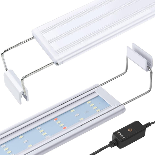 HITOP Full Spectrum LED Aquarium Light, Classic Fish Tank Light with RGB LEDs, 12” 16” 24” 32”, Timer and Extendable