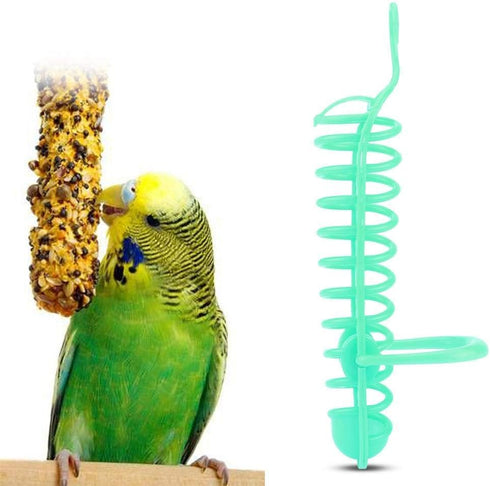 Fdit Parrots Feeder Basket, Plastic Food Fruit Feeding Perch Stand for Pet Bird Supplies