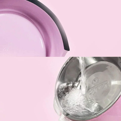 Pet Bowls Stainless Steel - Universal Dog & Cat Water and Food Bowls, 4 Sizes & 5 Colors Available (S, Pink)