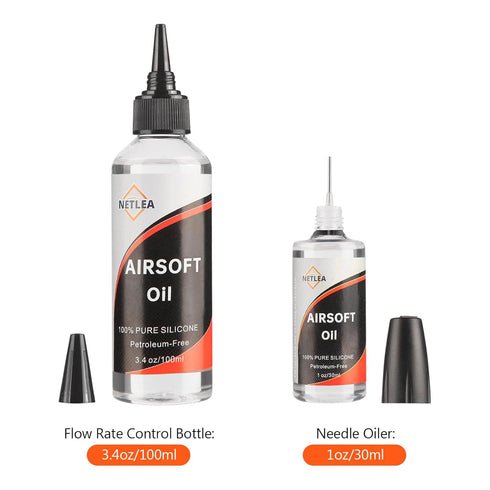 4.4 oz Airsoft Oil lubricating with Needle Oiler Pure Silicone Lubricant Airsoft Chamber Lube for Airgun Lubrication