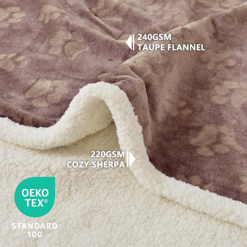 Qeils Dog Blankets for Large Dogs, Waterproof Washable Cat Blanket, Soft Plush Reversible Throw Protector, 60"X80",
