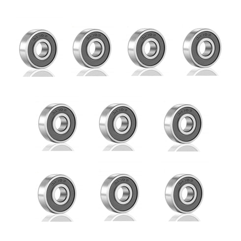 SHKI 10 Pack 608 2RS Ball Bearings – Miniature Deep Groove Bearings for Skateboards, Inline Skates, Scooters