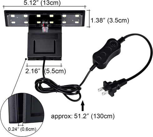 WEAVERBIRD Aquarium Light, 6W LED Clip Lamp for 8-15 Inch Fish Tanks