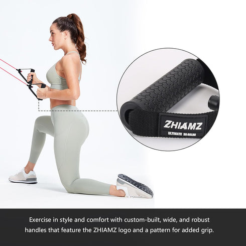 Resistance Bands with Handles, Durable Exercise Band for Stretching, Home Workouts, Physical Therapy, Fitness