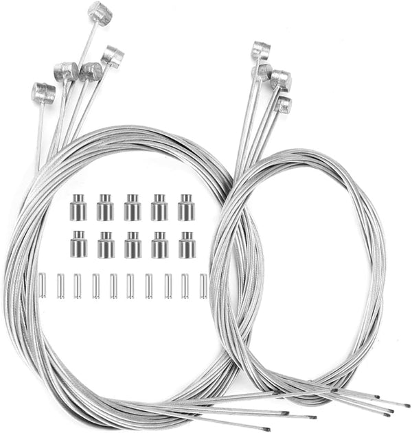 Hapleby 10PCS Premium Bike Brake Cable - Professional Bicycle Brake Line for Mountain, Includes End Caps and Ferrule