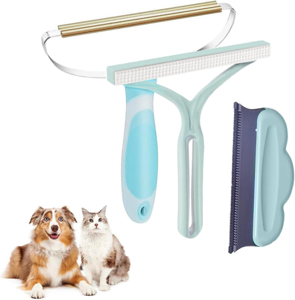 Pet Hair Remover, 3 Pack Dog and Cat Hair Removal Tool for Furniture, Reusable Short Handle for Carpet Rake