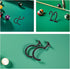 4pcs Beaupretty Metal Pool Cue Holder Rack and Snooker Table Hooks, Wall-mountable Black Steel Pool Table Side Cue