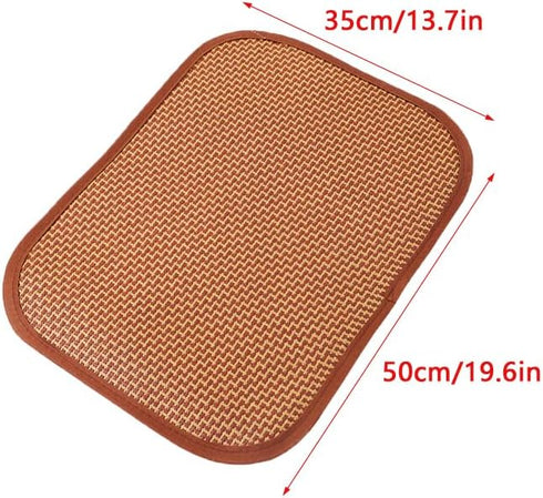 2 Pack Cat Cooling Mat Self Cool Pad Seats Summer Bamboo Rattan Woven Sleeping Rest Mats for Pets Puppy Dog Kitty Kennels Crates Guinea Pig Hamster Rabbit 35x50cm