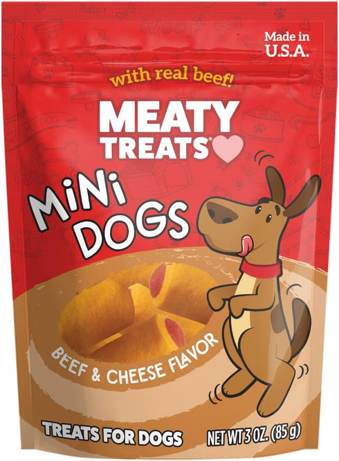 Mini Dogs Beef & Cheese Flavor Soft & Chewy Dog Treats, 3-oz. (Pack of 8)