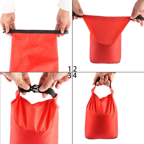 Pimoys 5 Pack Waterproof Dry Sacks - Lightweight Outdoor Dry Bags with Shoulder Strap, 20L / 12L / 10L / 6L / 3.5L for