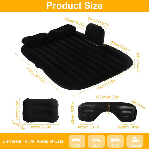 2 Car Air Mattress Portable Car Bed Back Seat Camping Bed Inflatable Dog Bed for Car Universal SUV Camping Mattress