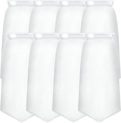 7 Inch Rectangle Filter Sock - 8 Pcs Saltwater Aquarium Filter Bags 200 µm Accessories for Fish Tank