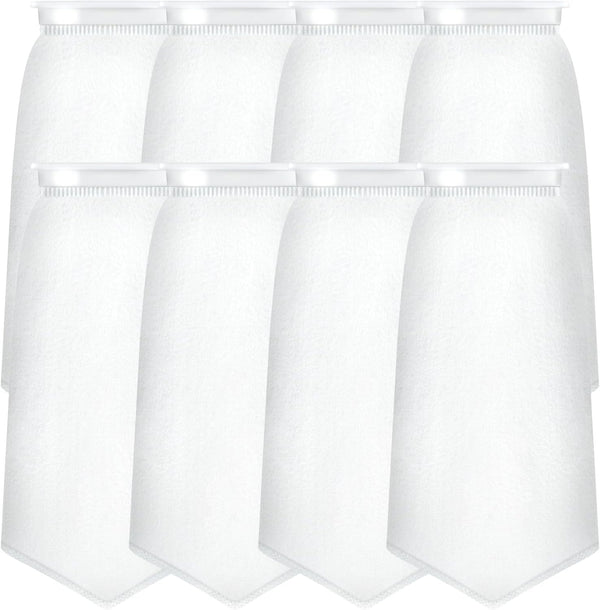 7 Inch Rectangle Filter Sock - 8 Pcs Saltwater Aquarium Filter Bags 200 µm Accessories for Fish Tank