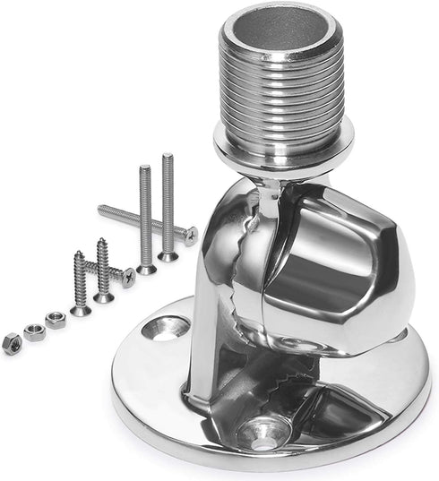 ZOMCHAIN Ratchet Rail Mount, Marine VHF Antenna Mounts,316 Stainless Steel Adjustable Base