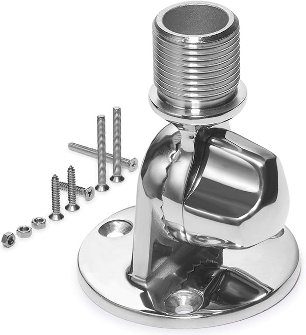 ZOMCHAIN Ratchet Rail Mount, Marine VHF Antenna Mounts,316 Stainless Steel Adjustable Base