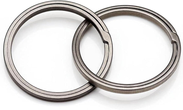 Side Pushing Titanium Key Rings for Key Carabiner, Quick Release EDC Split Rings for Heavy Duty Keychains