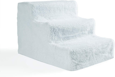Pet Parade Three Step Pet Stairs, Easy Access to Beds and Couches, Easy Assembly, Removable Cover
