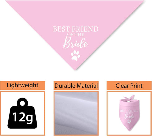 Wedding Dog Bandana Best Friend of Bride Dog Bandana Engagement Wedding Announcement Dog Bandanas Puppy Bandana