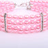 3 Rows Dog Cat Pearls Necklace Collar with Bling Accessories, Pet Puppy Jewelry for Female Dogs Cats Small Medium