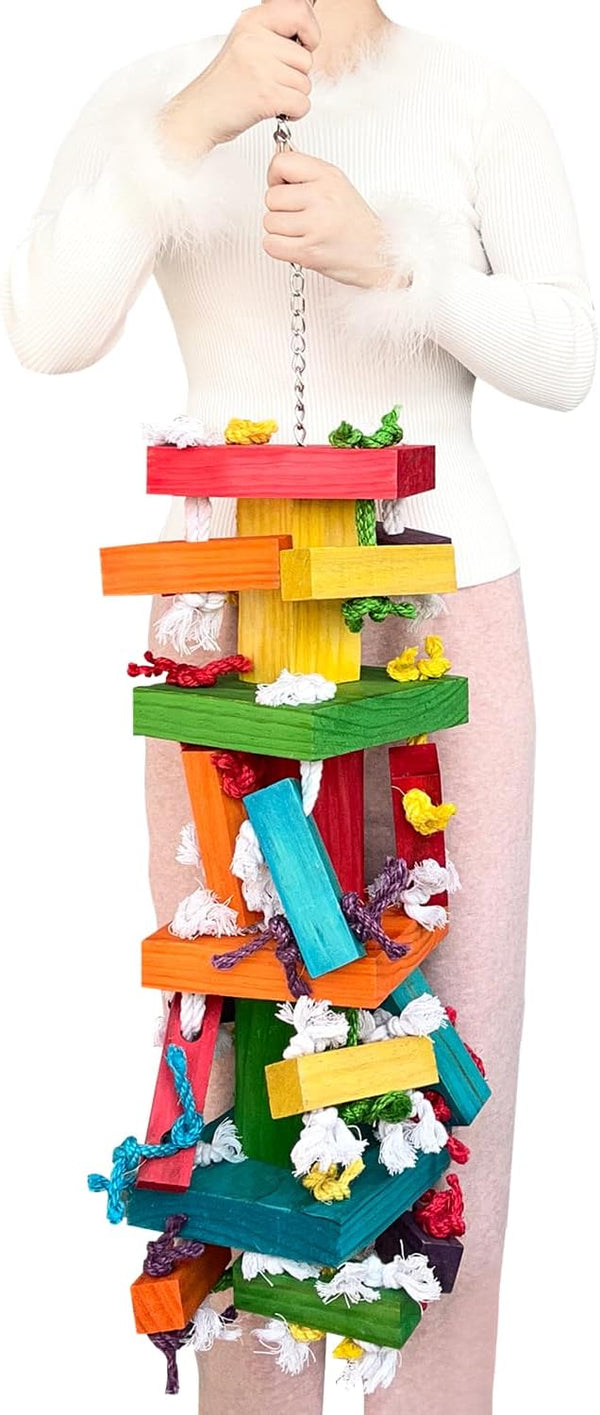35" Extra Large Parrot Toys - Chewable Foraging Toys for Macaws, African