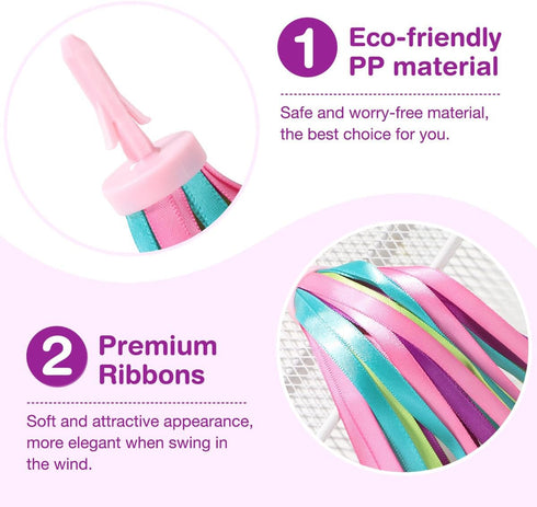 1Pair Bike Handlebar Streamers, Colorful Bike Tassels Handlebar Rainbow Streamers for Girls Boys, Bicycle Baby Carrier