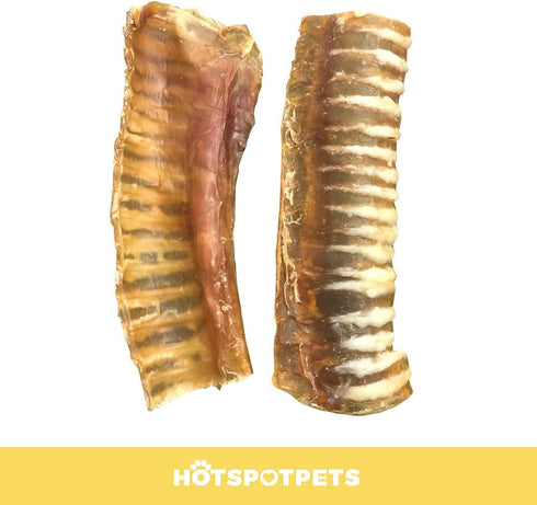 hotspot pets Premium Beef Trachea for Dogs 6" STRIPS Split - All Natural Grass-Fed Beef Dog Chews