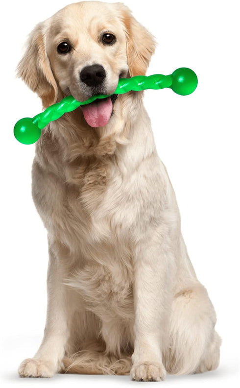Ycozy 11'' Long Dog Chew Toys for Small/Medium Dogs, Rubber Rope Toys Knot Dental Teething, Almost Indestructible
