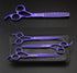 Purple Dragon 7.0 inch Rhinestone Decoration Pet Grooming Scissors - 3PCS Dog Hair Cutting & Thinning Shears Set
