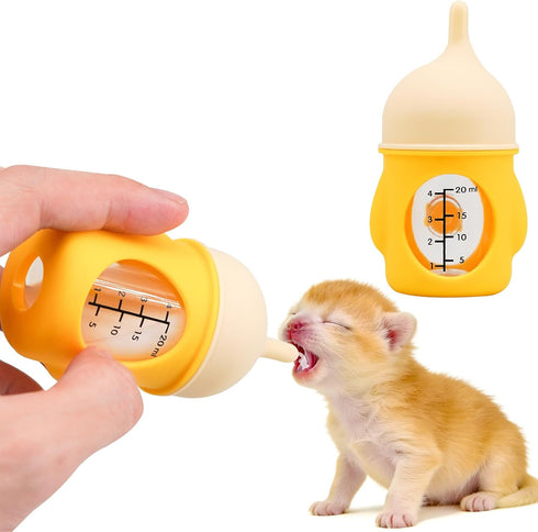 YeulYuuri Puppy Bottles for NursingKitten Bottles for NursingPet Feeding Bottle(Yellow- 20ml)