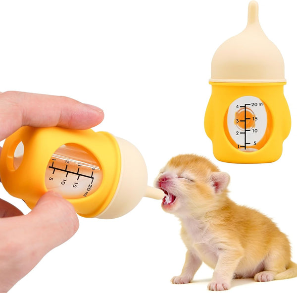 YeulYuuri Puppy Bottles for NursingKitten Bottles for NursingPet Feeding Bottle(Yellow- 20ml)