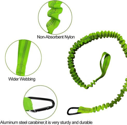 Paddle Leash Kayak Paddle Holder Tool Lanyard - 2 Pack Stretchable Paddle Strap with Carabiner for Fishing