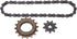 VBESTLIFE Freewheel Chain Kit, 16 Tooth Freewheel 9 Tooth Sprocket 38 Section Chain Kit for Mountain Bike