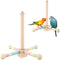 BOXOB Bird Stand Perch Toy, Wooden 360 Degree Free Rotation Interactive Spinning Parakeet