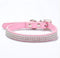 Cute Dazzling Sparkling Fancy PU Leather Bling Rhinestone Crystal Jeweled Pet Collar for Cat Dog Puppy