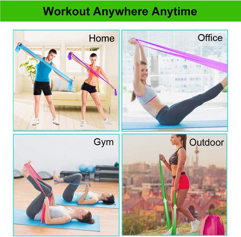 Resistance Bands - Exercise Bands for Women or Men, Elastic Bands for Yoga, Pilates, Strength Training