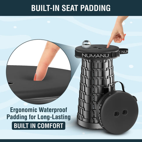 2026 620lbs 2.5"-18" NUMANU Upgraded Padded Collapsible Stool, Max H Adjustable Portable Folding Stool for Adults