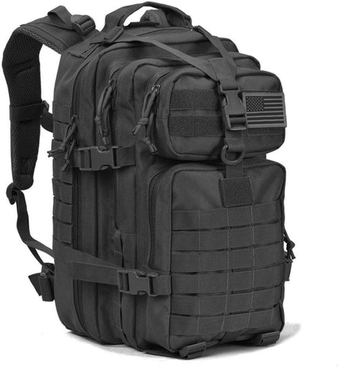 REEBOW GEAR Small Military Tactical Backpack, Molle Assault Pack, Black Rucksack Daypack