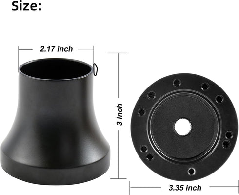 Golf Cart Steering Wheel Adapter for EZGO RXV/TXT, Works on 5-6 Holes Steering Wheel, Aluminum Alloy-Black