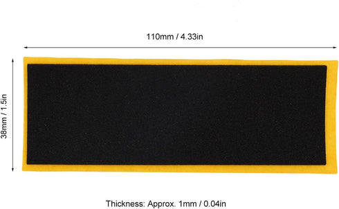 50 Pack 4.33"x1.5" 0.04" Black PU Foam Fingerboard Grip Tape Thick Self-Adhesive Non-Slip Cut to Fit Decks