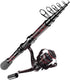 Fishing Rod and Reel Combos - 1.8M High Carbon Fiber Telescopic Fishing Pole with 12+1 Full Metal Ultra Smooth Reel