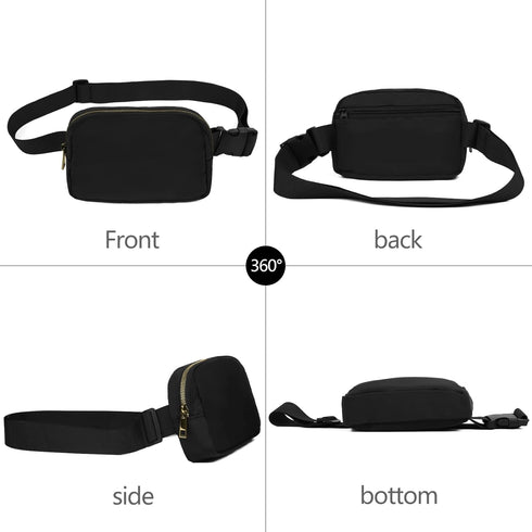 Waist Pack for Running, Fanny Pack for Women and Men, Adjustable Strap Crossbody Belt Bag for Sports, Black