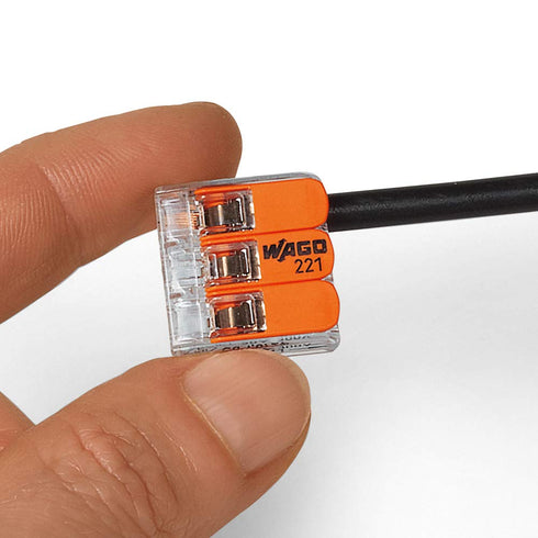 Wago 221-413 Splicing Connector, 3 Conductors 0.14-4 mm², Compact Design with Lever, Pack of 50