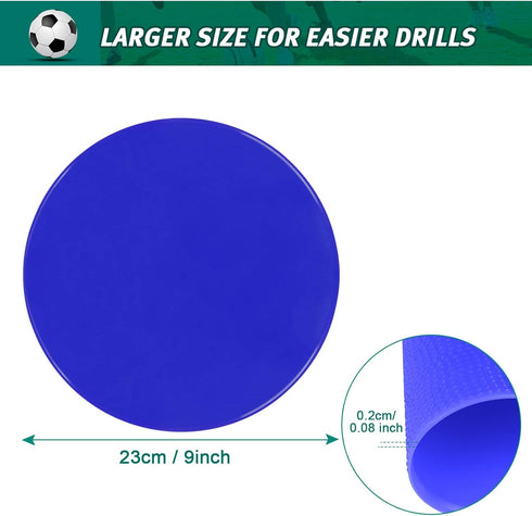 TuXHui 4" 9" 12/18/24 Poly Spots or Flat Cones Spot Markers for Gym/PE Training, Dance, Pcs Non-Slip Rubber Floor Dots