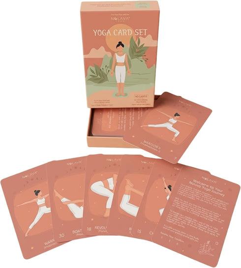 NOLAVA Yoga Card Gift Set Large 4"x6" Yoga Cards with 30 Poses,