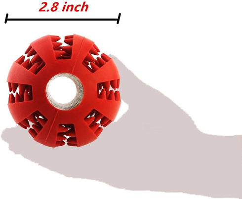 ADUCK Dog Ball Toys for Aggressive Chewers - 2.8 Inch Fire Red Natural Soft Bouncy Rubber Ball for Pet IQ Training