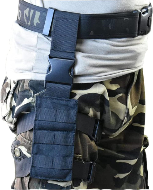 Tactical Molle Drop Leg Gun Holster Platform, Universal Magazine Pouch Thigh Rig Panel Adapter
