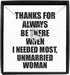 EzGift Funny Unmarried Woman Necklace Pendant Thanks For Always Be There Needed Most